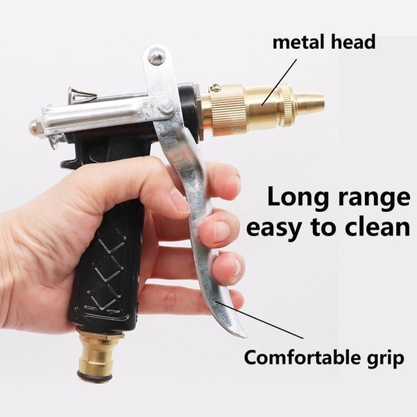 Metall slang munstycke högtryck trädgård auto bil tvätt vatten pistol spruta justerbar koppar slang spray