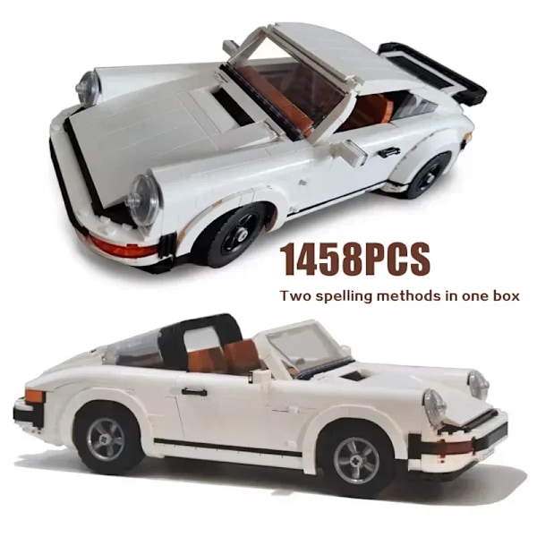 Ny Teknisk Retro Bil Model 1458STK Bygge Klodse Sæt 2i1 Race Klassisk Model