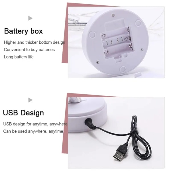 LED Bord Lampe Tre Kobber Tråd USB/AA Batteri Soverom Studio Dekorativ Kreativ Belysning Innendørs Natt Lampe