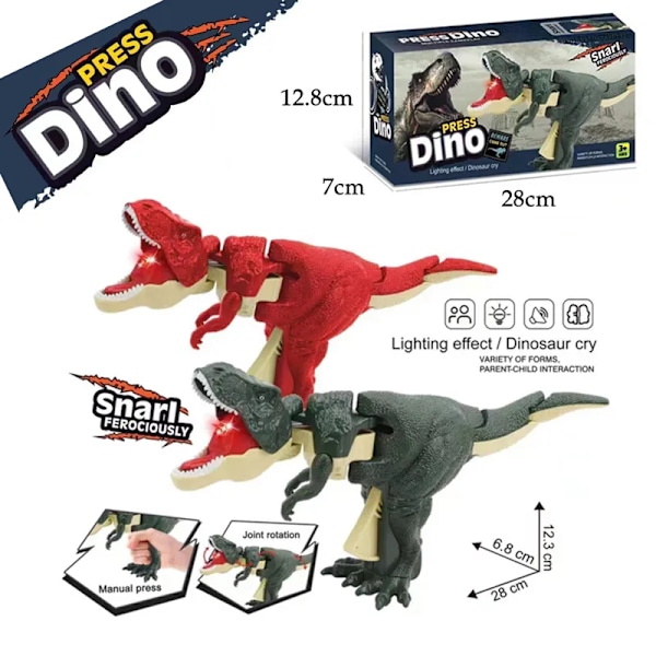 Barn Dekompression Dinosaurie Leksak Kreativ Handmanövrerad Teleskopisk Fjäder Swing Dinosaurie Fidget Leksaker