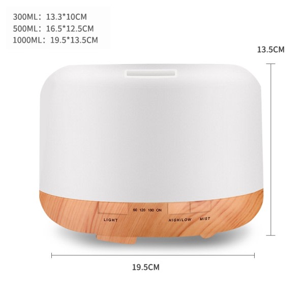 Elektrisk Aroma Diffuser Luft Luftfukter 300ML Ultralyd Cool Mist Maker Fogger LED Essential Oil Diffuser