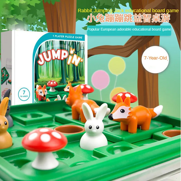 Bunny Bouncing Game Børn Puslespil Bræt Checkers Legetøj