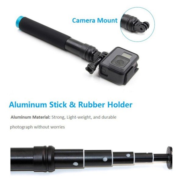 Aluminium legering Selfie Stick Udvidelig Håndholdt Teleskop Stang Monopod Stativ Mount