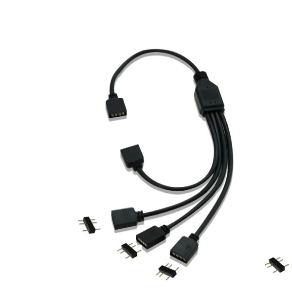 RGB SYNC Splitter, 12V 4Pin RGB / 5V 3Pin ARGB SYNC HUB Transfer Förlängning kabel