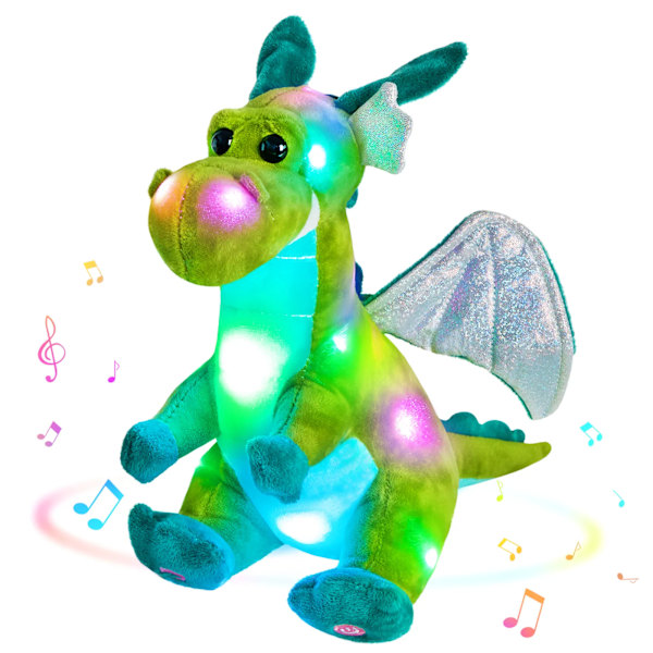 26 cm LED Lys Musikal Dinosaur med vinger Plysj Leker for jenter Past puter søt dukke