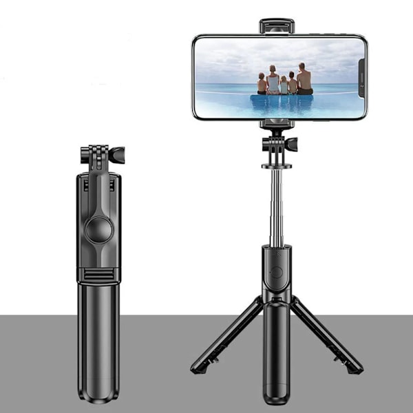 Trådlös Selfie Stick Stativ Stativ med Light Bluetooth Fjärrkontroll Utdragbart Stativ