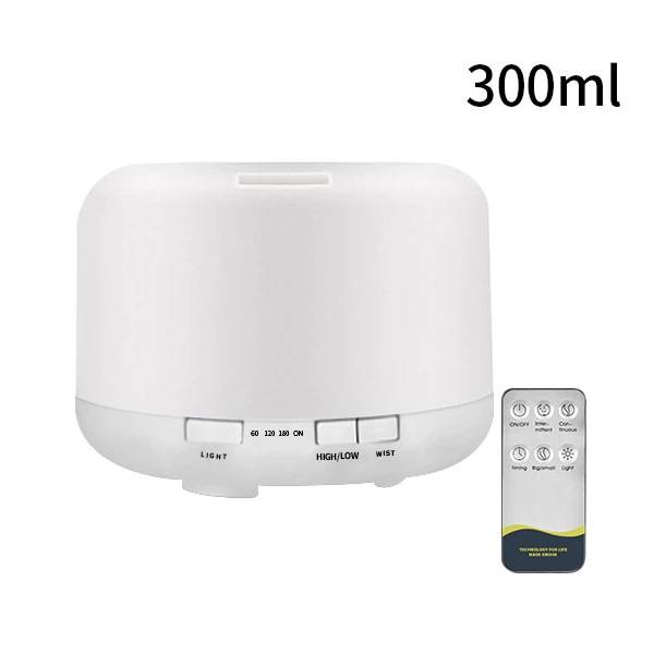 Elektrisk Aroma Diffuser Luft Luftfukter 300ML Ultralyd Cool Mist Maker Fogger LED Essential Oil Diffuser