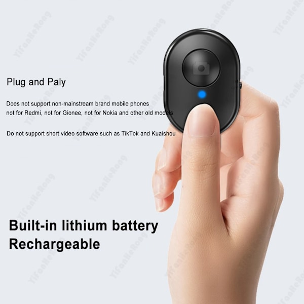Mini Bærbar Bluetooth-kompatibel Fjernbetjening Kontrol Trådløs Selfie Shutter Control
