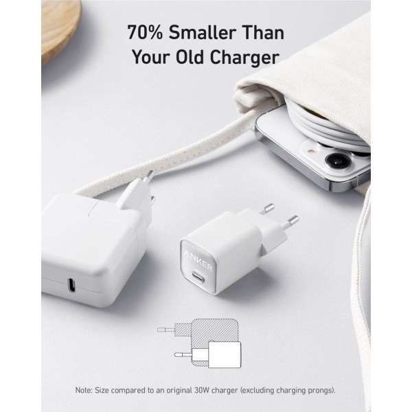 bærbar oplader USB Oplader tpye c Hurtig oplader til MacBook Air iPhone