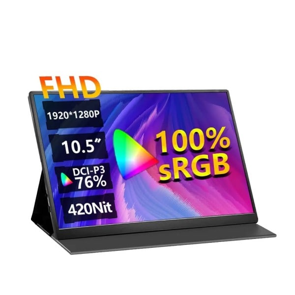 10,5 Tommer 1280P Ultra Portable Monitor 16:10 IPS 60Hz Game Skærm