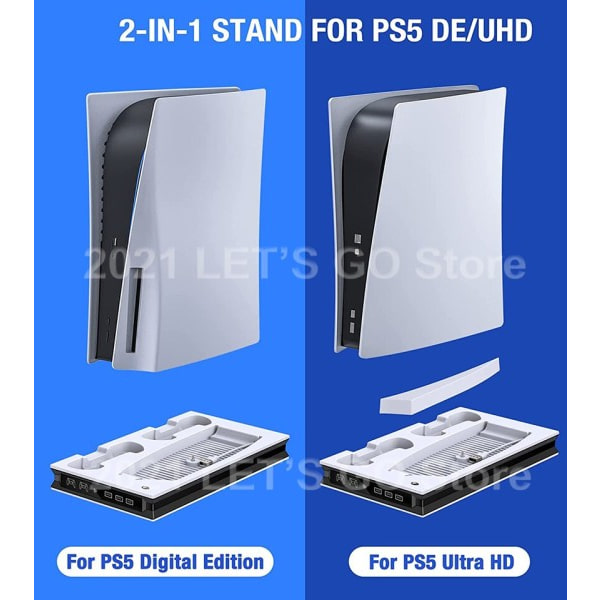 Uusin PS5 Pysty jalusta 2 ohjain lataus telakka 2 jäähdytys tuuletin Sony Playstationille