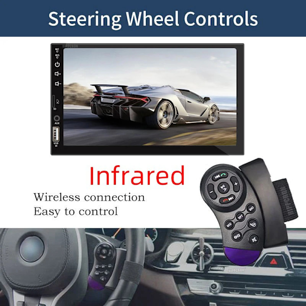 7 tommer Bil Radio 1 Din Carplay Android Auto Multimedia Player