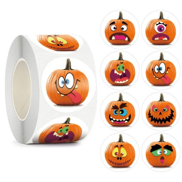 Halloween Kurpitsa Ghost Pyöreä Käsintehty Pakkaukset Sinetöinti Etiketti Tarra