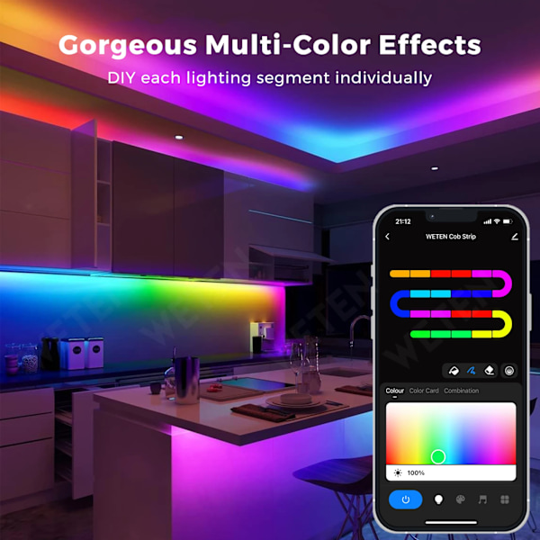 Smart WIFI RGBIC COB LED Strip Light Tejp