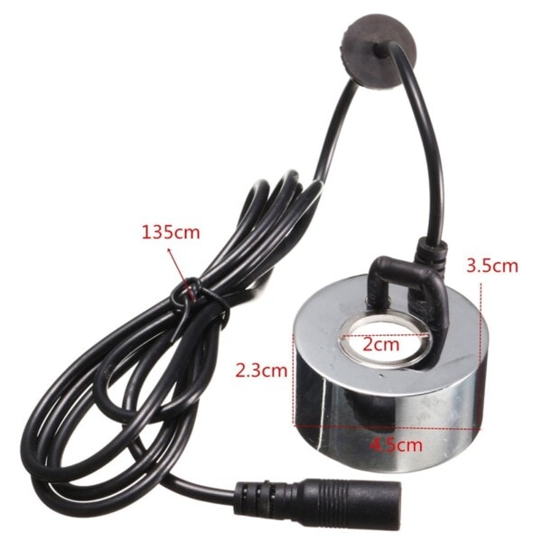 1st DC 24V 45mm Ultraljud luftfuktare Dimma Maker Fogger Nebulisator Vatten fontän damm atomizer huvud luft luftfuktare