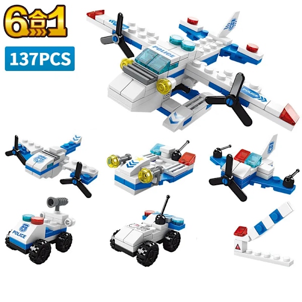 Polis Sport bil brand teknik motor mini lastare lastbil klassisk modell bygg block set