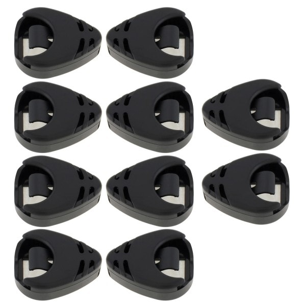 10 stykker Sort Plast Stick On Gitar Pick Holder