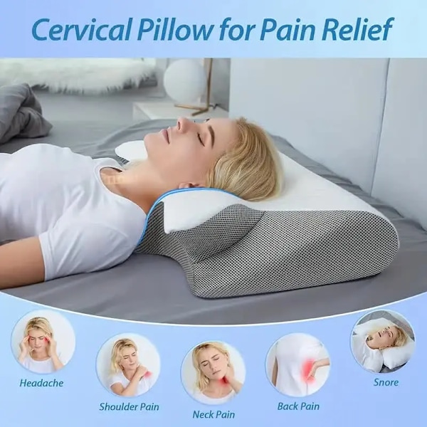 Fjäril Sömn Minne Nack Kudde Långsam Rebound Bekväm Minne Skum Sömn Kudde cervikal Ortopedisk Nack Massage Säng Kudde