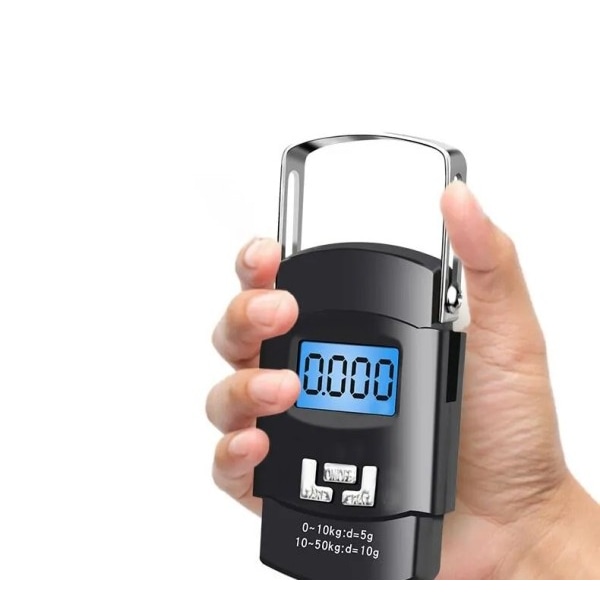 Svart 50 kg Bärbar Elektronisk Bärbar Bagage Våg LCD Digital Display Skärm Express Leverans Våg Hoo