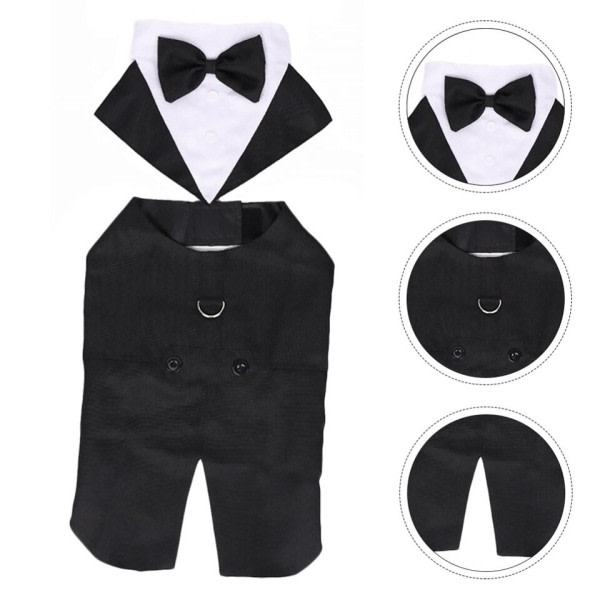 Kæledyr Hund Tøj Mode Fest Show Formelt Suit Slips Sløjfe Shirt Bryllup Smoking Halloween Kjole