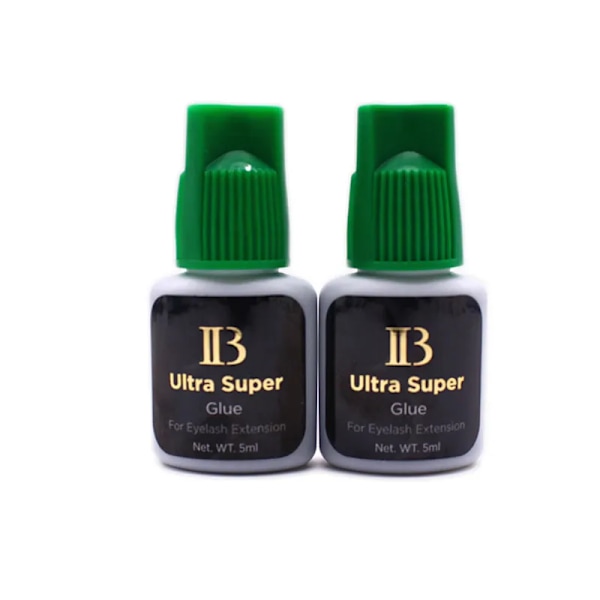 2 flasker IB Ultra Super Lim Individuel Hurtig Tørrende Øjenvipper Extensions Lim Grøn Cap 5ml Korea Klæbende Sort Skønhedsværktøj