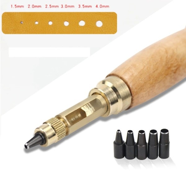 Automatisk Belter Punch Utskiftbar Mute Rotary Punching Punchers Leather Punch