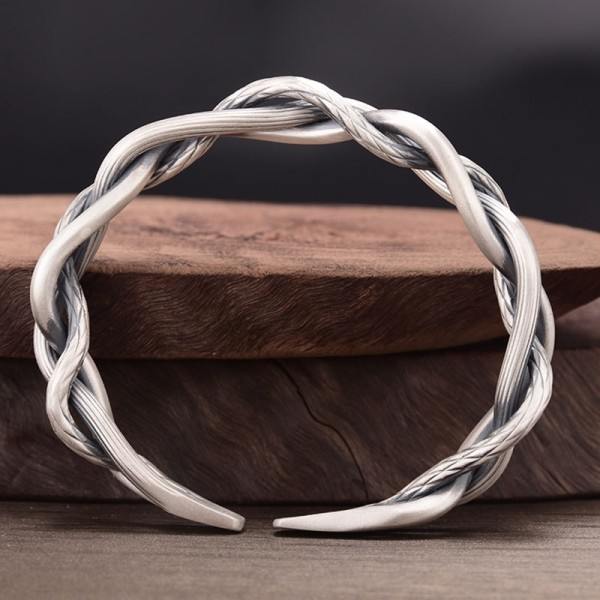 Farge Retro Tre-trådet Twist Armbånd Lys Luksus All-match Elegant Par Smykker Justerbar Åpning
