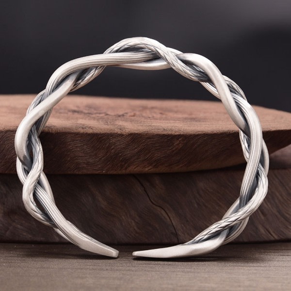 Farve Retro Tre-strenget Twist Armbånd Lys Luksus All-match Elegant Par Smykker Justerbar Åbning