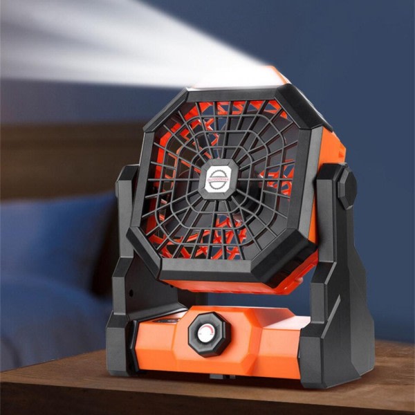 Bærbar Genopladelig Justerbar Speed Lantern Camping Blæser Med LED lys