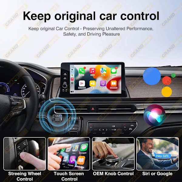 2i1 Kablet til Trådløs CarPlay Android Auto Adapter