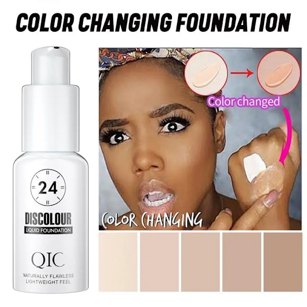 Färg Ändrande Ansikte Foundation 30ml Magic Concealer Vattentät Jämnar Hud Mörk Circle Acne Full Täckning Flytande Base Makeup