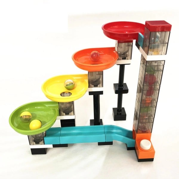 51 STK Cirkulation Rainbow Marmor Run Twist Slide Track DIY Large Size Building  Block