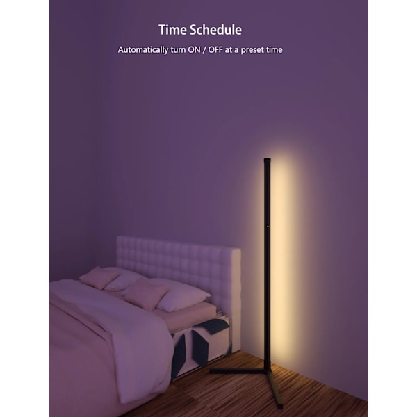 Smart RGB Dröm Färg Golv Lampa med Musik Sync Modern 16 Million Färg Föränderligt Stå Stämning Ljus