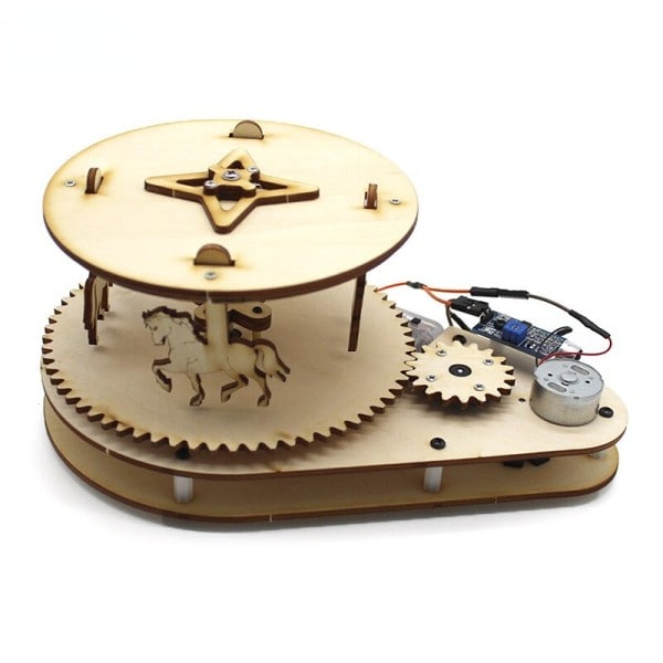 Ääniaktivoitu karuselli nro 1 DIY teknologia pieni tuotanto ääni automaattinen induktio kokoonpano malli