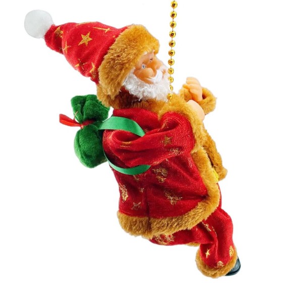 Jul nissen dukke enkel montere elektrisk klatrestige dukke med musikk anheng nissen leketøy