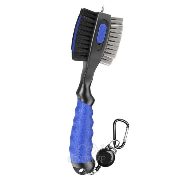 Golf Club harjat ja uran puhdistin magneettisella avaimenperällä ylikokoinen golf harja pää ja sisäänvedettävä piikka Super