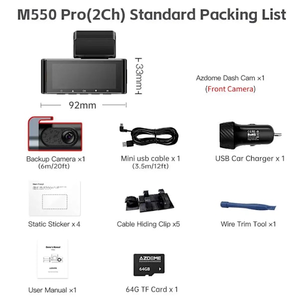 Bil DVR Dash Cam 4K 5,8Ghz WiFi 2/3 Kameror Främre/Cabin/Rear Cam GPS Natt Vision Parkering Monitor