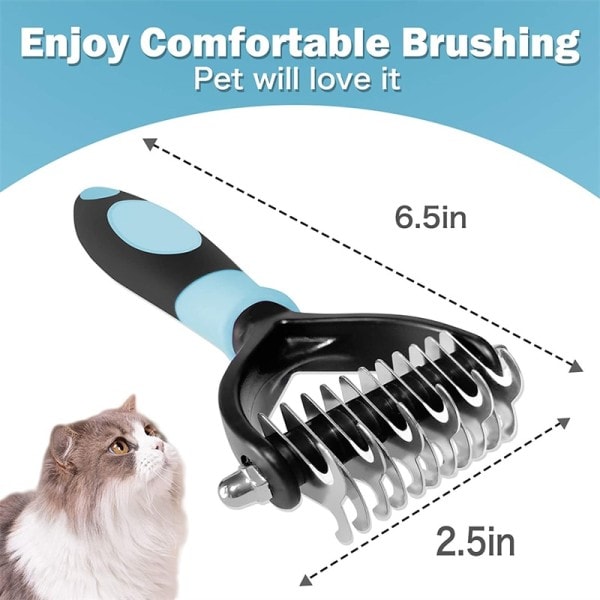 Professionel Kæledyr Udrydning Børste 2 Side Demattering Hund Kam Kat Børste Rive Hvalpe Grooming Værktøj