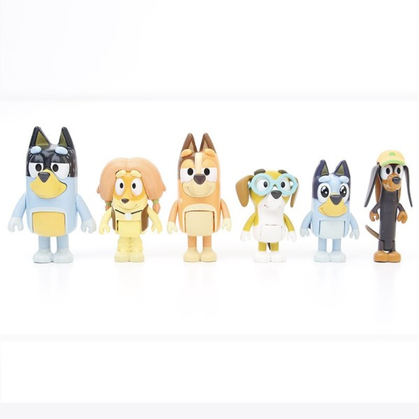 Bluey Playtime Family Joint Movable Anime Action Figur Collection Modell cartoon Leksaker