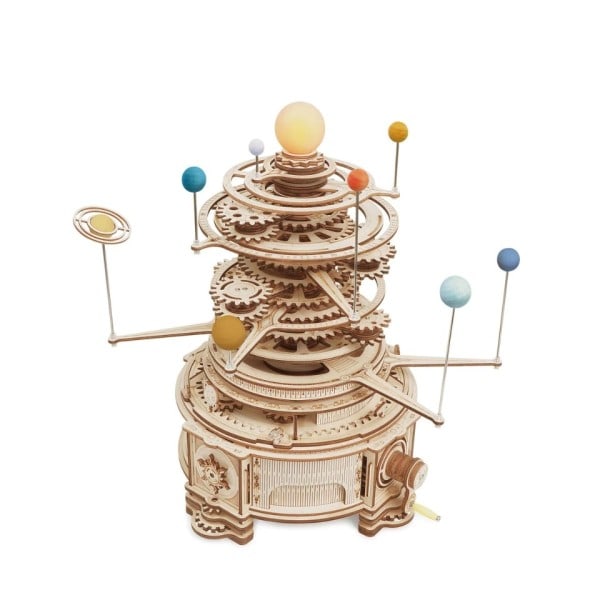 Mekanisk Orrery 316PCS Rotable DIY 3D Trä Pusssel Modell Byggnad Block Kits Leksak