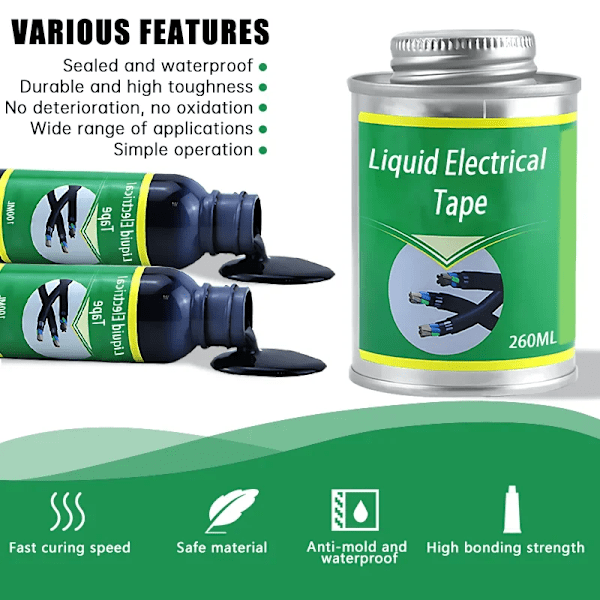 Vanntett Væske Elektrisk Tape Isolerende Tape Reparasjon Gummi Elektrisk Wire Kabel Væske Isolasjon Paste Belegg Fix Line Lim
