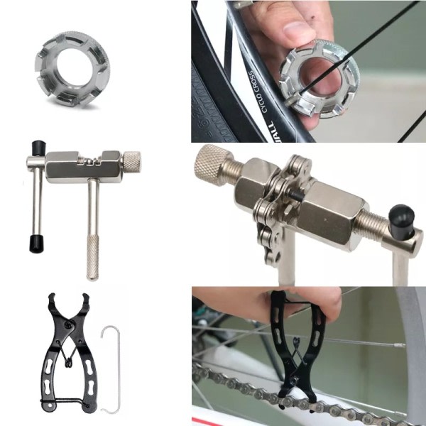 Cykel Reparation Verktyg Set Kedje Brossare Vev Puller MTB Cykel Kedja Mätning Linjal