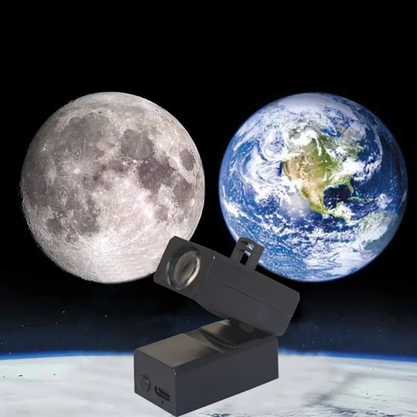 Jord Måne Projektion Lampa Uppladdningsbar Stjärna Projektor Planet Projektor Bakgrund Atmosfär Led Natt Ljus Barn Sovrum Inredning
