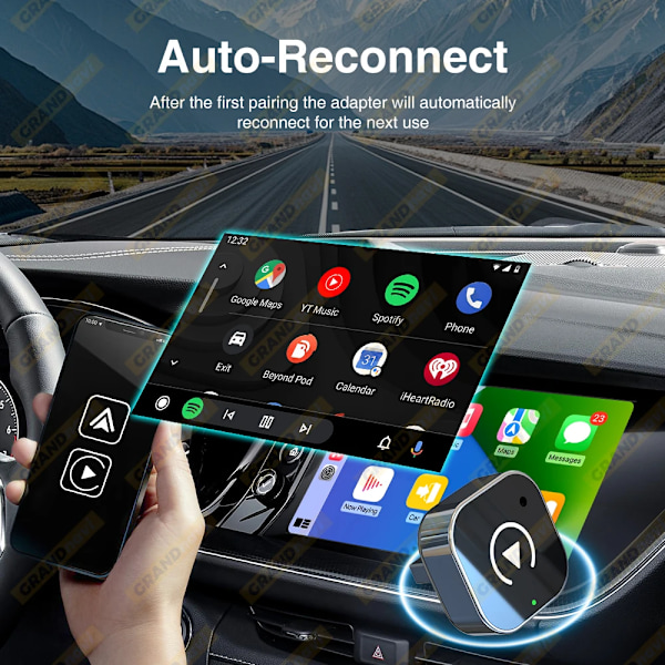 2i1 Kablet til Trådløs CarPlay Android Auto Adapter