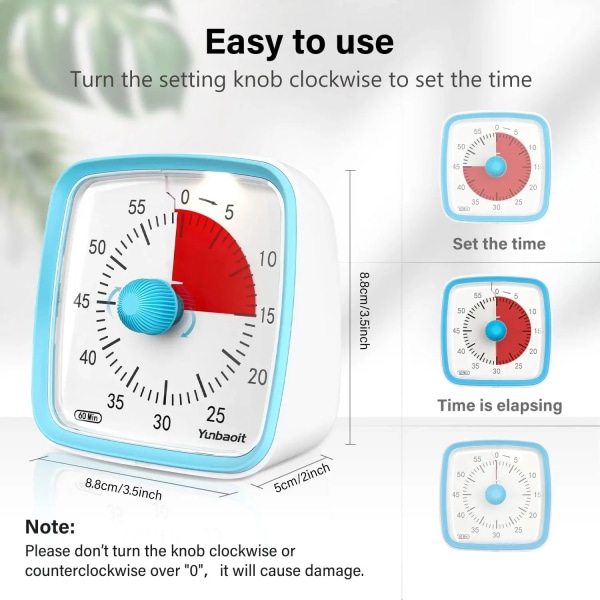 Visuell Timer med Natt Lys, 60-Minute Countdown Timer