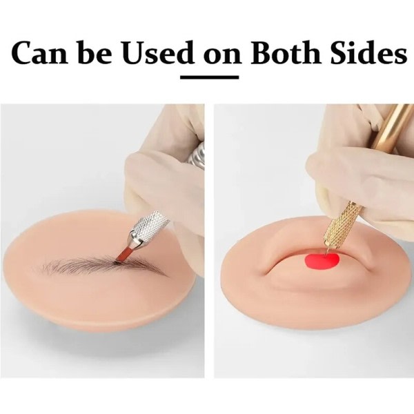 ett stykke Microblading Gjenbrukbar 5D Silicon Leppe Skin Practice European Solid For PMU Begynner