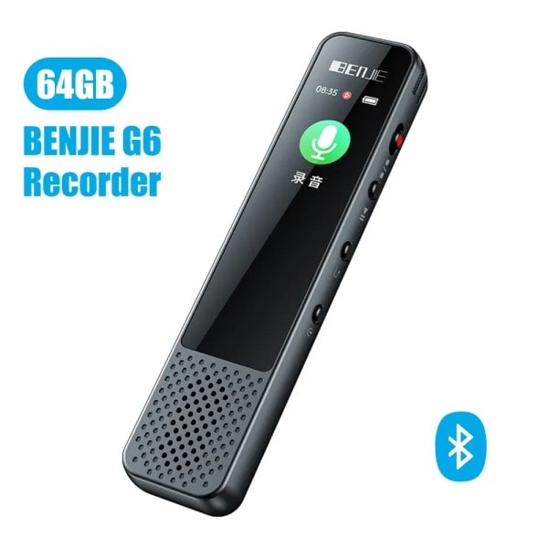G6 Bluetooth Voice Optager Med Højttaler Musik MP3 Afspiller Mini Diktafon med 64gb hukommelse Til Smartphones Opkald Optagelse Studie Møde