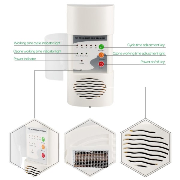 Air Ozonizer Luft Purifier Home Deodorizer Ozon Ionizer Generator Sterilization Germicidal Filter