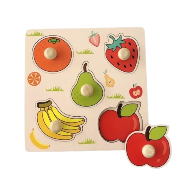 Barn Hånd Scratch Brett Baby Montessori Tidlig Utdanning Frukt Kognitivt Puslespill Leketøy
