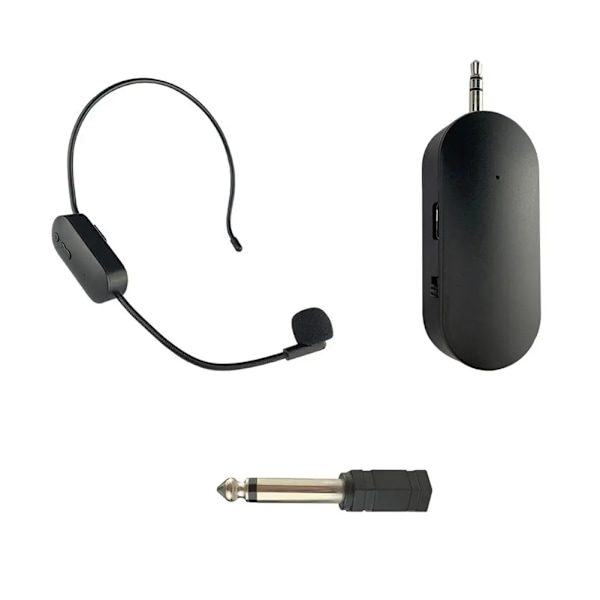 2,4G trådlös huvudmonterad Lavalier mikrofon set sändare med mottagare